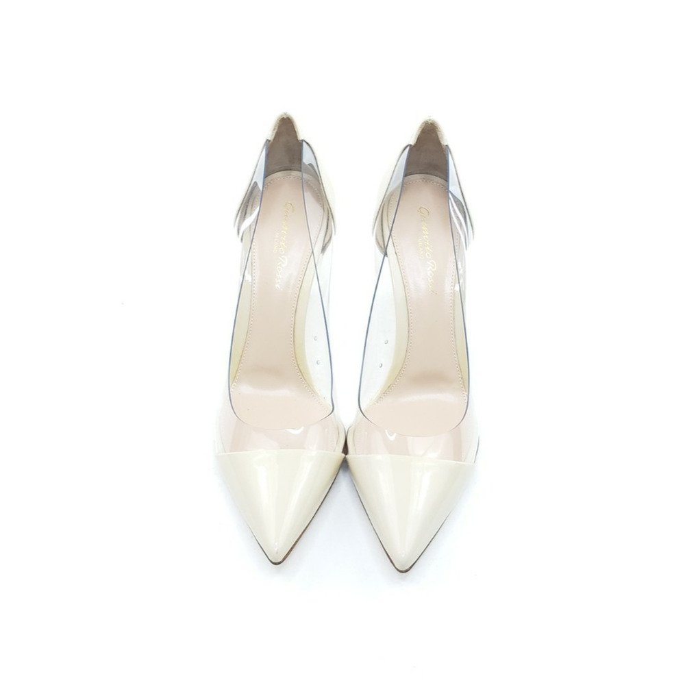 Gianvito Rossi Plexi 85 Womens Pumps Pointed Toe Beige EU 37.5 - Picture 4 of 13